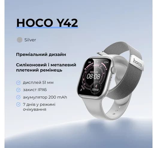 Смарт-годинник HOCO Y42 51mm. 200 mAh — фото 4