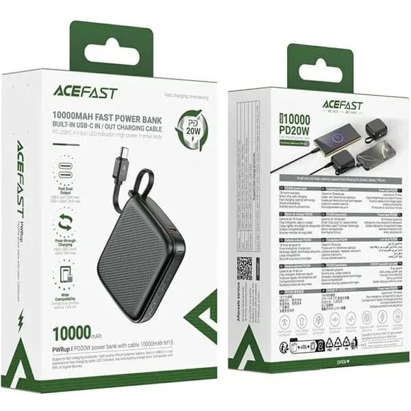 Power Bank Acefast M15 PD20W with USB-C cable 10000mAh — фото 4