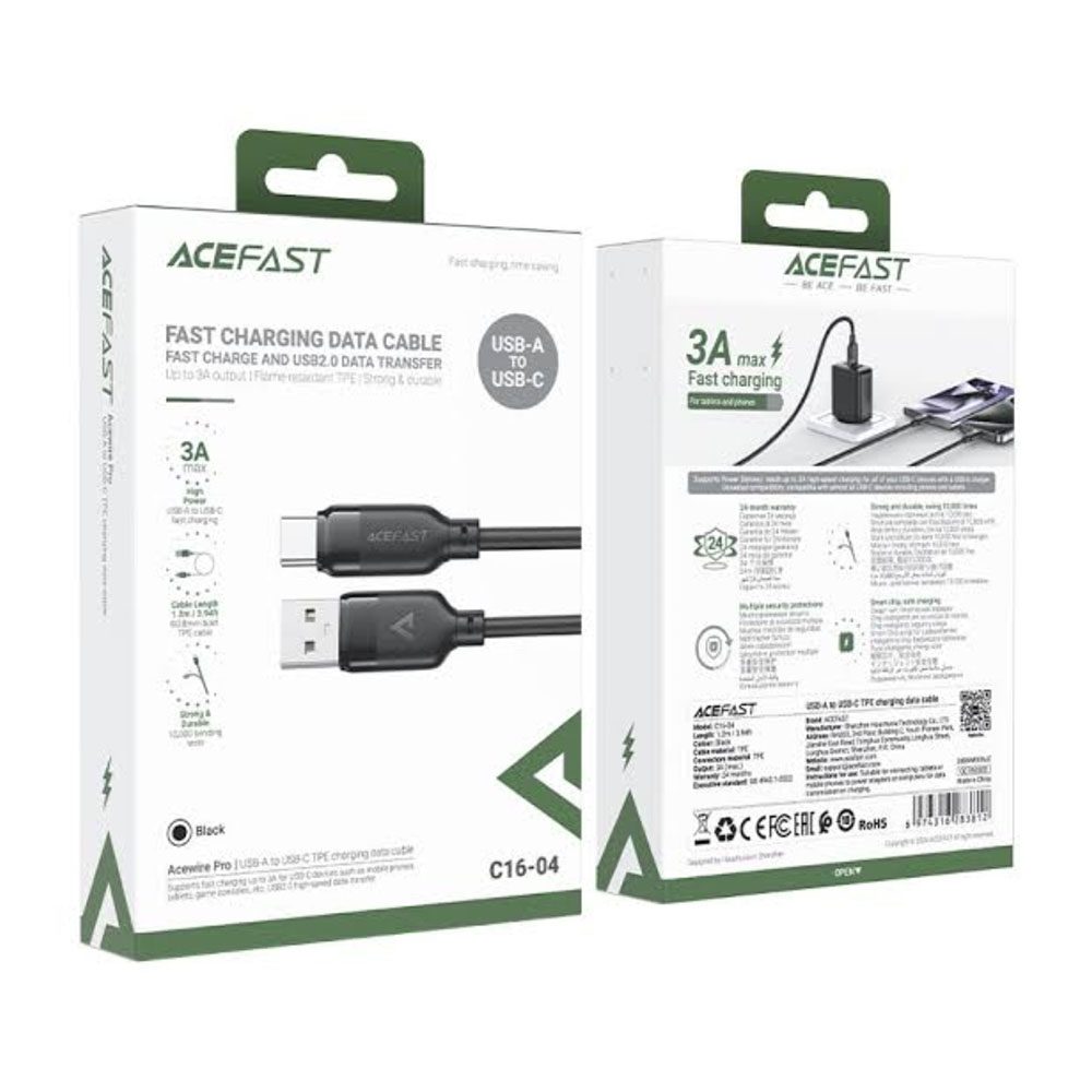 Кабель Acefast C16-04 TPE USB-A to USB-C