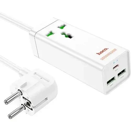 Мережевий подовжувач Hoco AC9A Talent 1 розетка + USB-C + 2×USB PD 30W 1.5m