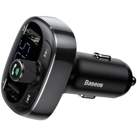 Прикурювач Baseus T Typed Bluetooth MP3 Charger 2xUSB
