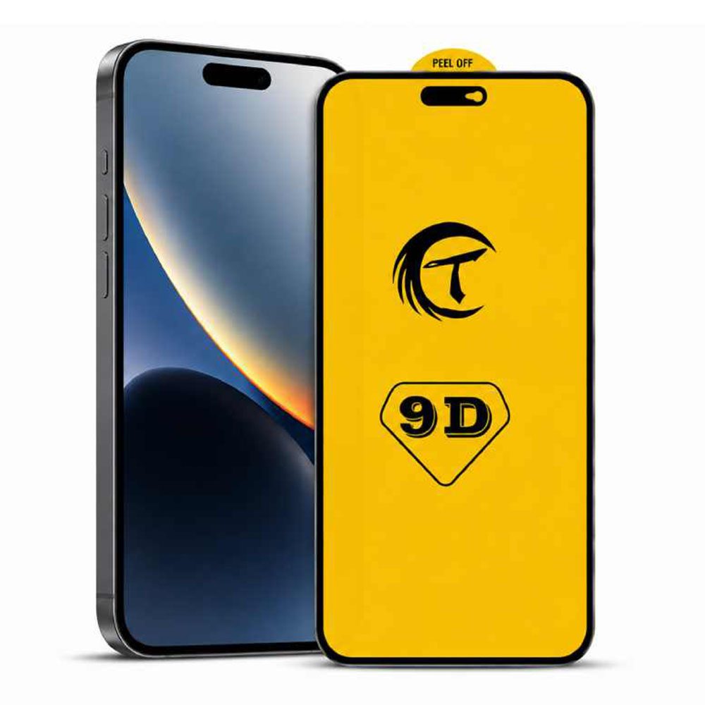 Захисне скло 9D для iPhone 15 Pro Max техпак (Black)