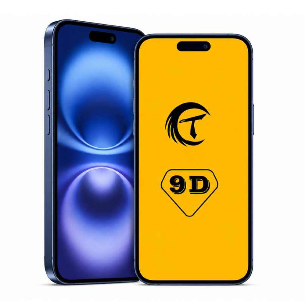 Захисне скло 9D для iPhone 16 Pro техпак (Black)