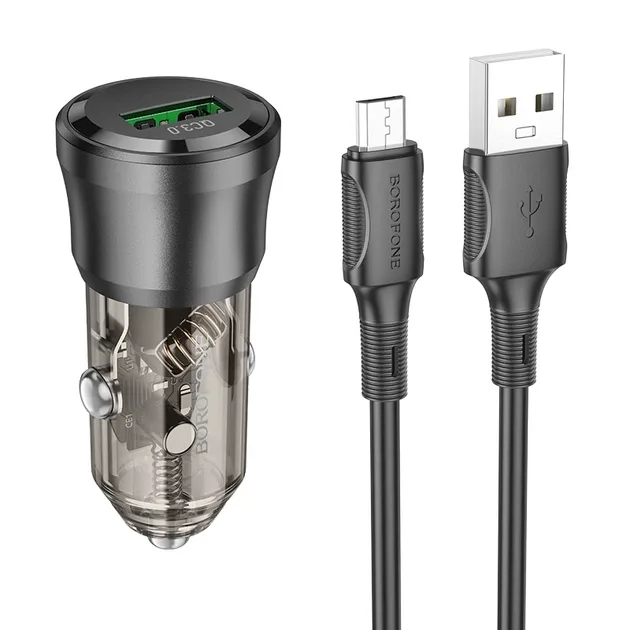 Автомобільний Зарядний Пристрій Borofone BZ23 1USB QC18W+Micro — фото 1