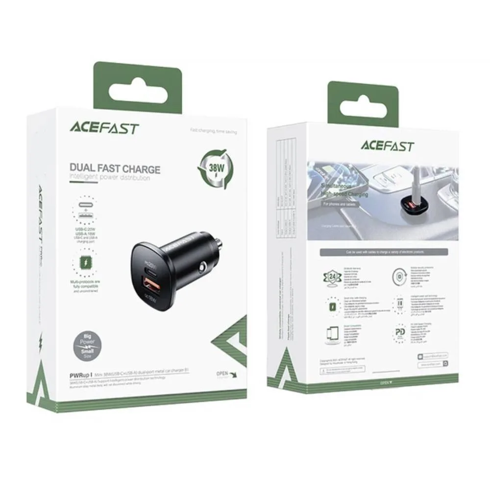 Автомобільний зарядний пристрій Acefast B1 Mini USB-C + USB-A — фото 3