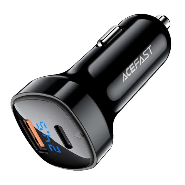 Автомобільний зарядний пристрій Acefast B4 Digital Display USB-C + USB-A 66w — фото 2