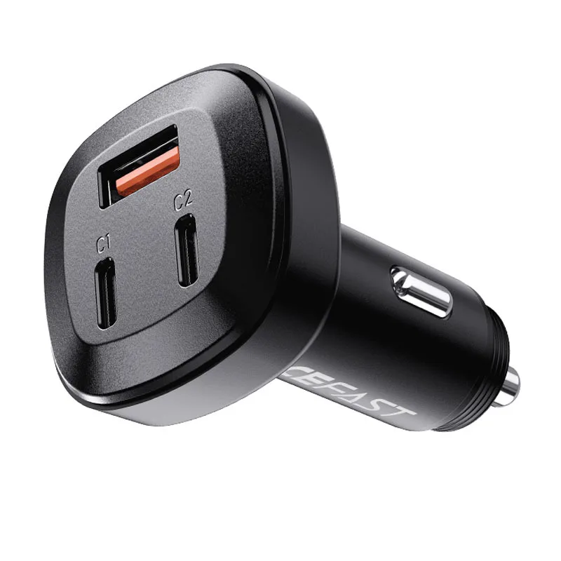 Автомобільний зарядний пристрій Acefast Metal B3 USB-C+USB-C+USB-A 66W — фото 2