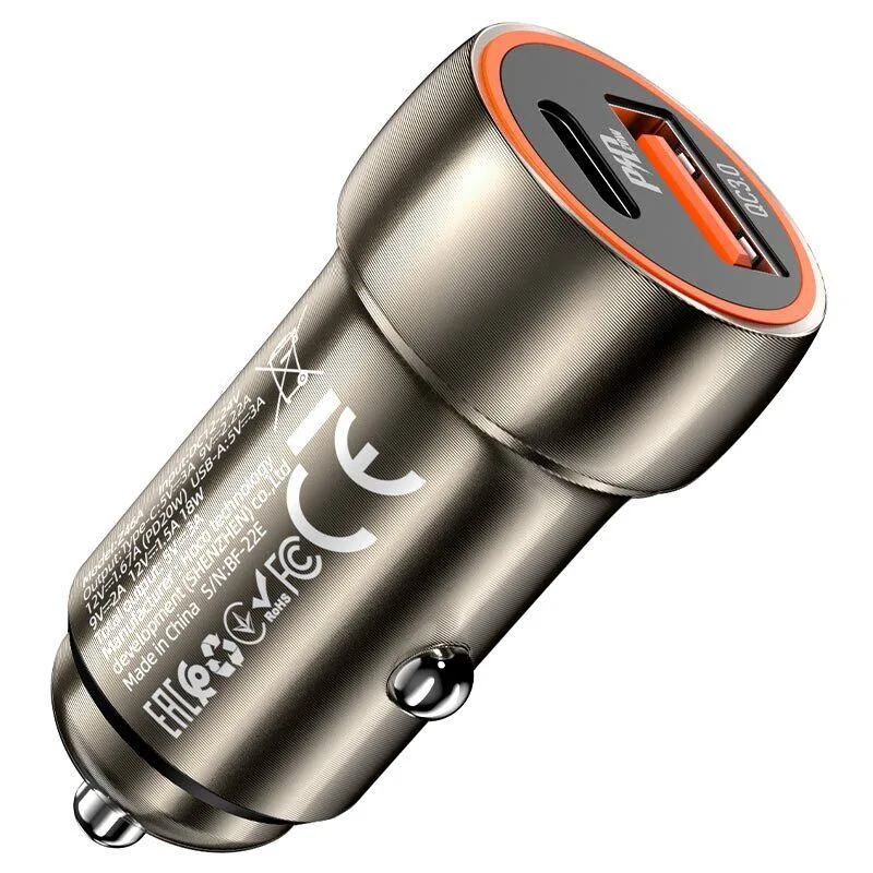 Автомобільний зарядний пристрій HOCO Z46A Blue whale PD20W+QC3.0 — фото 2