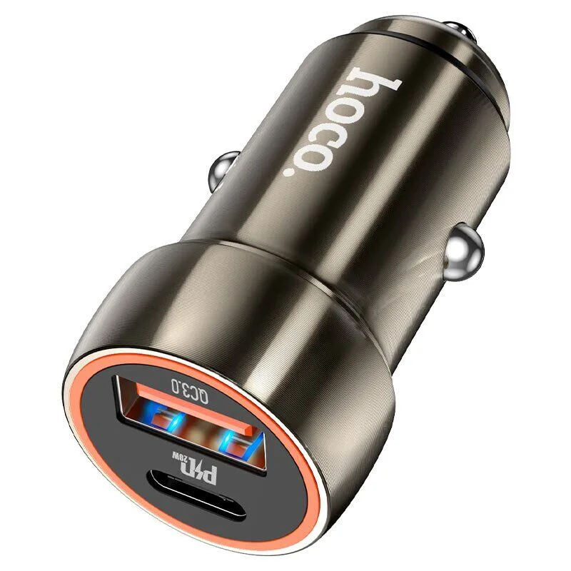 Автомобільний зарядний пристрій HOCO Z46A Blue whale PD20W+QC3.0 — фото 3