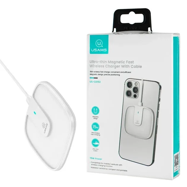 Бездротовий зарядний пристрій Usams для iPhone MagSafe Charger CD153 — фото 2