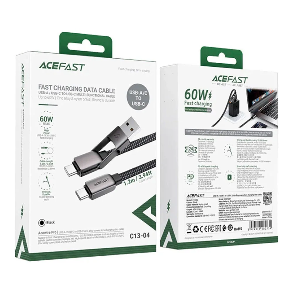 Кабель Acefast C13-04 USB-A/USB-C to USB-C — фото 3