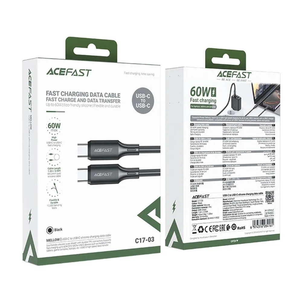 Кабель Acefast C17-03 USB-C to USB-C Silicone Series — фото 3