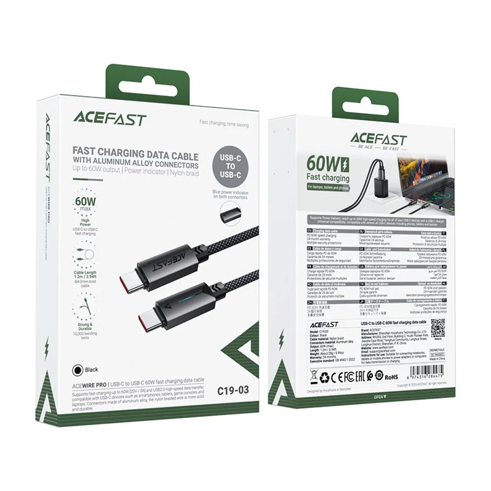 Кабель Acefast C19-03 60W USB-C to USB-C — фото 3