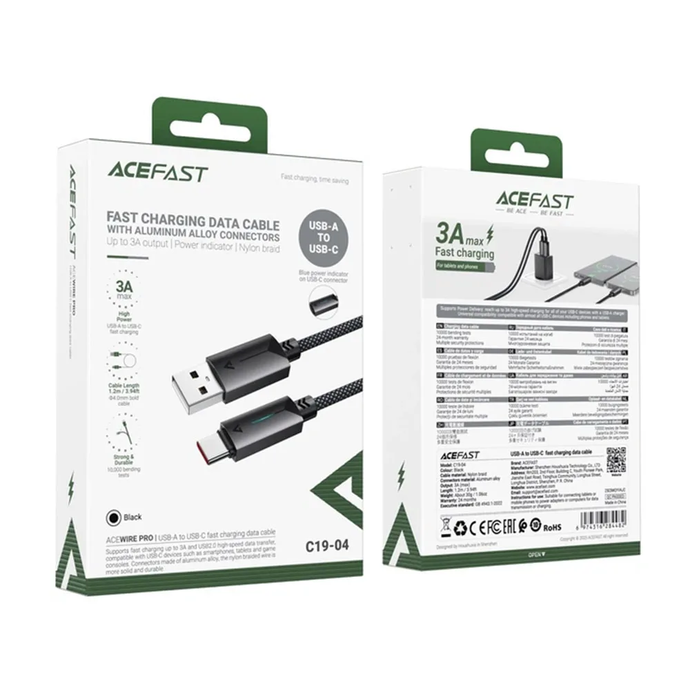 Кабель Acefast C19-04 USB-A to USB-C — фото 3