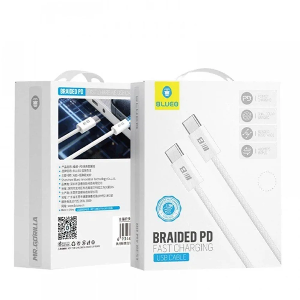 Кабель Blueo [BT5924] USB-C To USB-C PD Braided Series 1.2m — фото 3