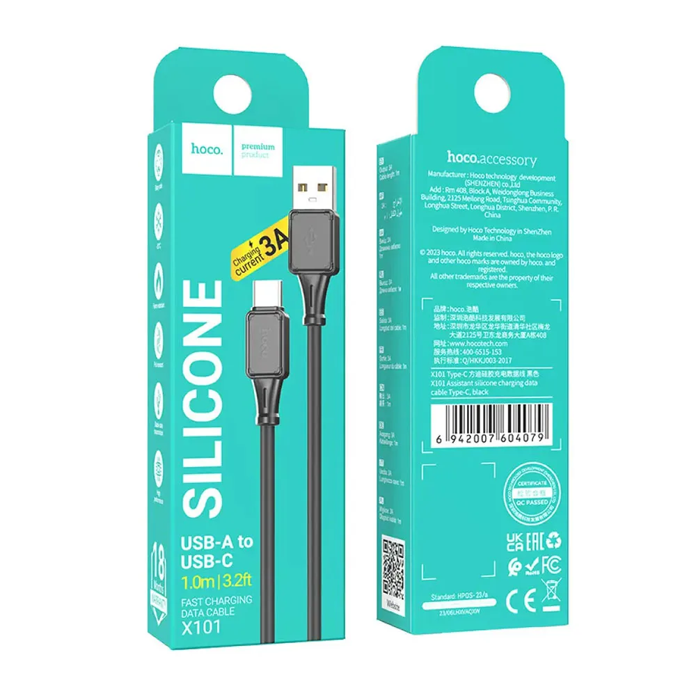Кабель HOCO X101 Silicone charging cable Type-C — фото 1