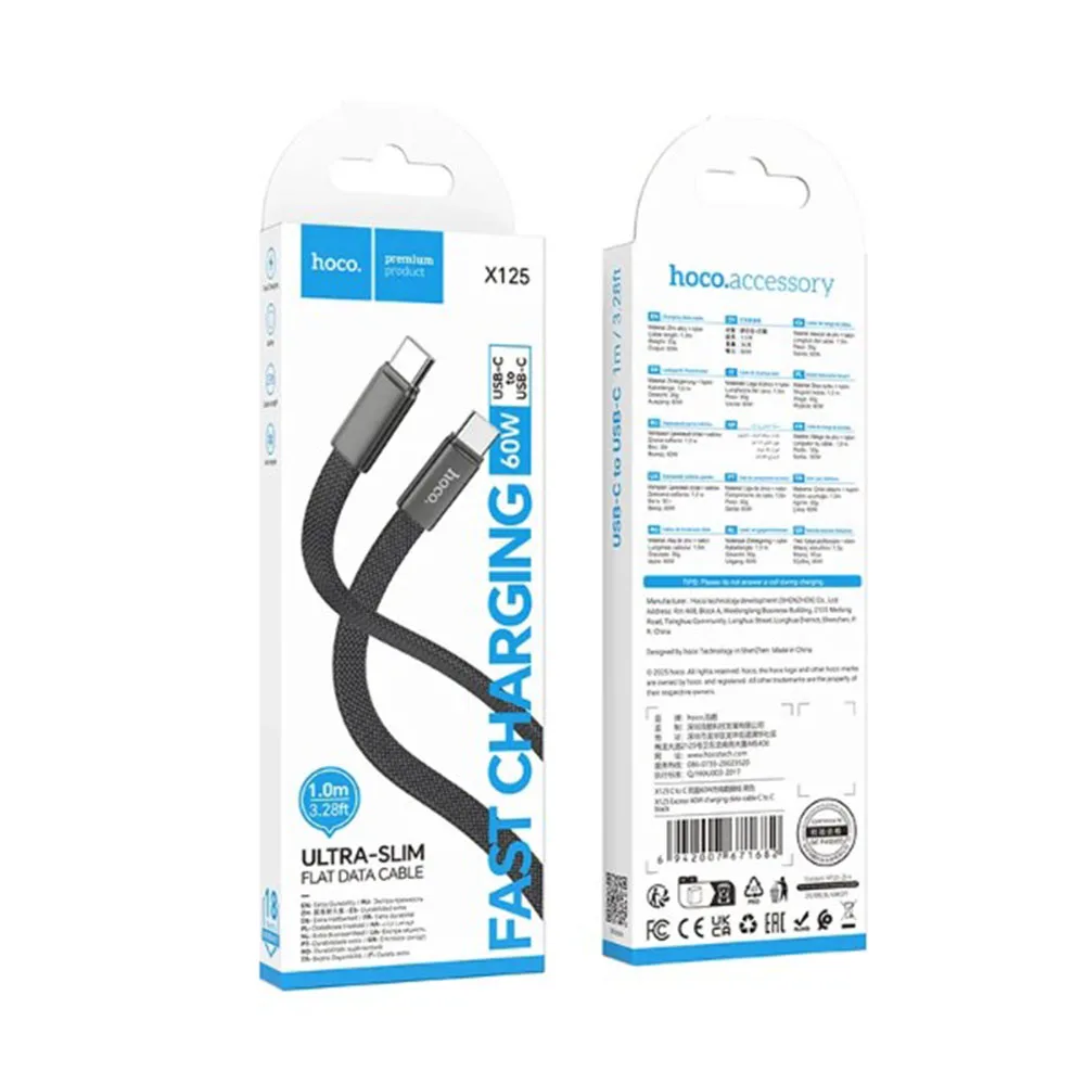 Кабель HOCO X125 60W USB-C to USB-C — фото 4
