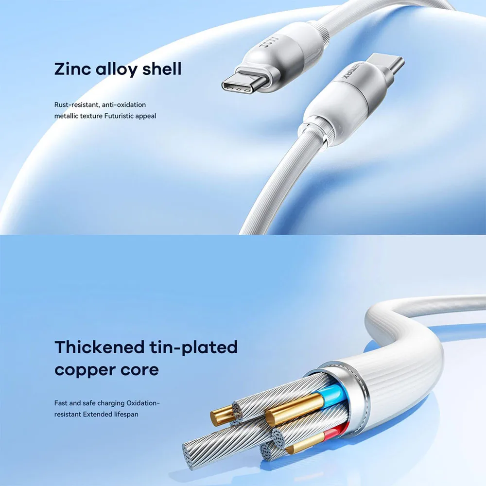 Кабель Remax USB-C to USB-C Capsule 30W Zinc Alloy RC-C037 Series — фото 3