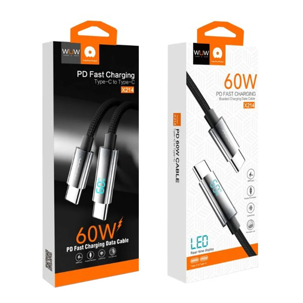 Кабель WUW-X214 USB-C to USB-C PD60W — фото 3