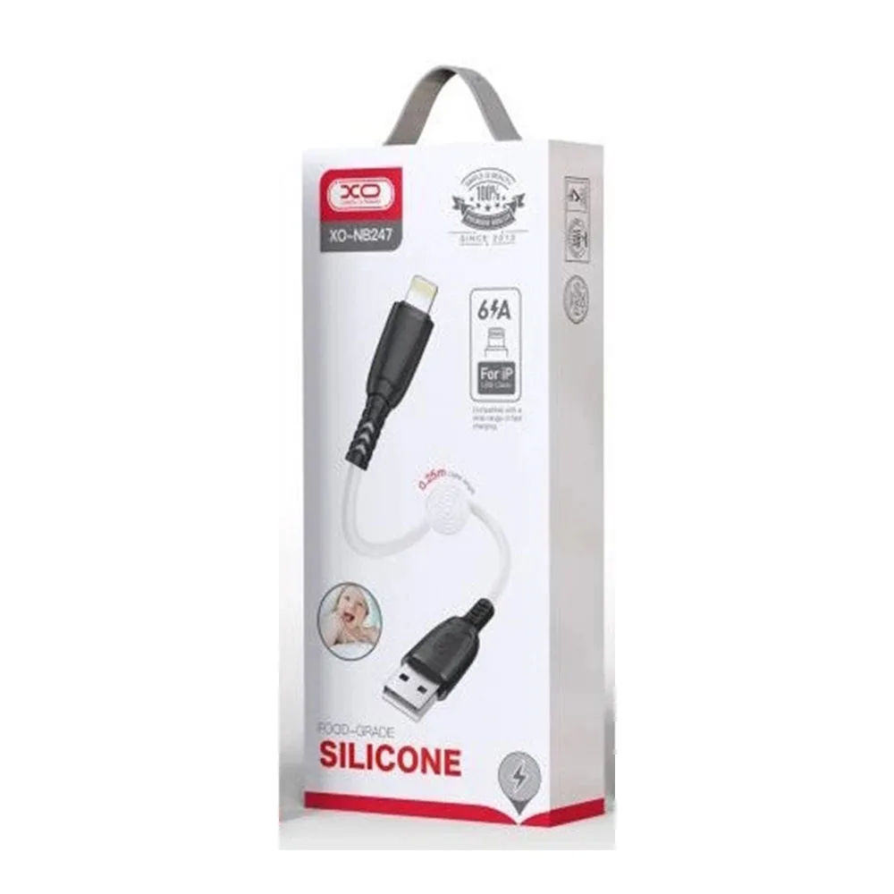 Кабель XO [NB247] USB to Lightning Suluo Portable Silicone 0.25m — фото 3