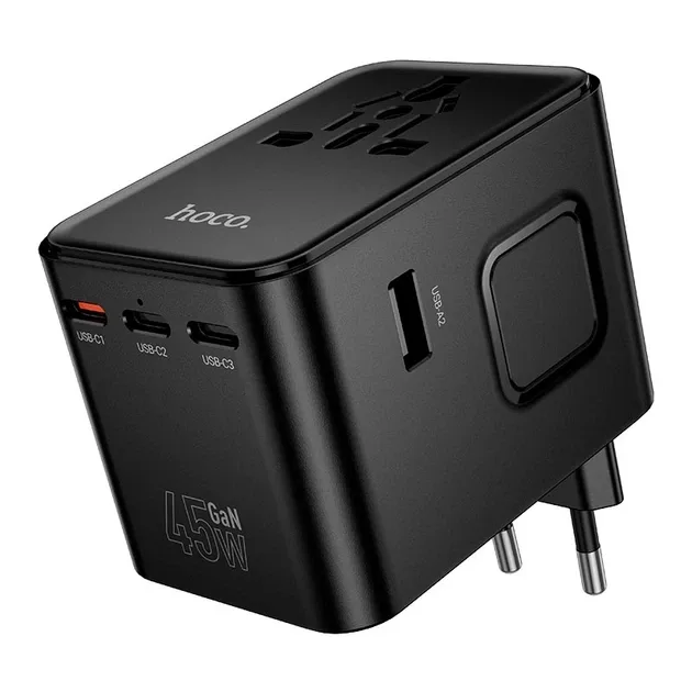 Мережевий адаптер Hoco AC32 Changer PD 45W Universal 3×USB-C + 2×USB-A — фото 1