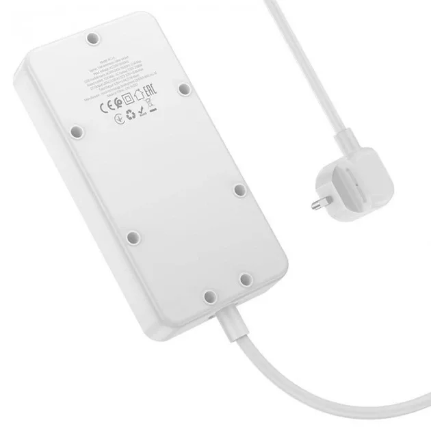 Мережевий подовжувач Hoco AC7A Storm 3 розетки + USB-C + 3×USB 1.5m — фото 3