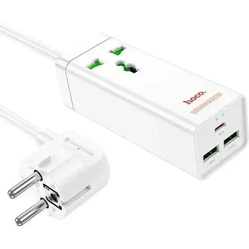 Мережевий подовжувач Hoco AC9A Talent 1 розетка + USB-C + 2×USB PD 30W 1.5m — фото 1