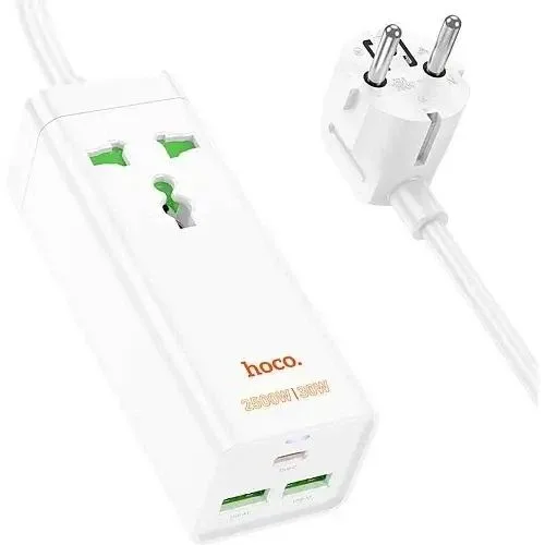 Мережевий подовжувач Hoco AC9A Talent 1 розетка + USB-C + 2×USB PD 30W 1.5m — фото 2