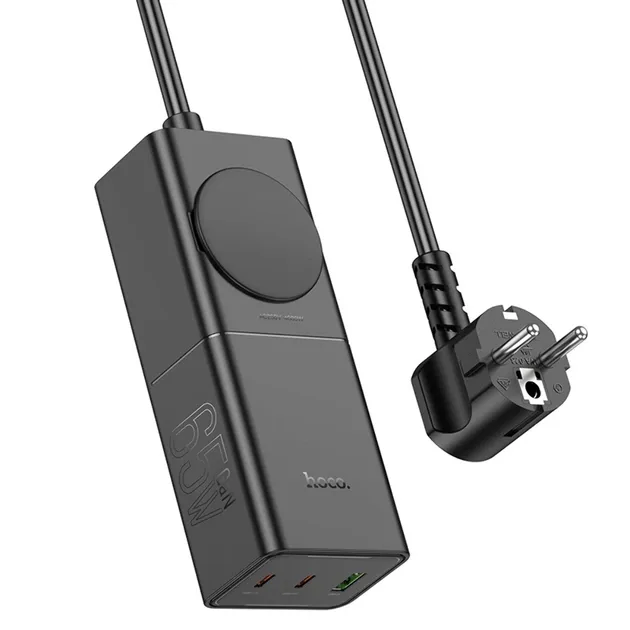 Мережевий подовжувач Hoco NS4 Sharp 1 розетка + 2×USB-C + USB PD 65W 1.5m — фото 2