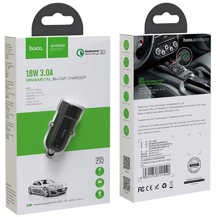 Прикурювач Hoco Z32 Flash QC3.0 Series — фото 3