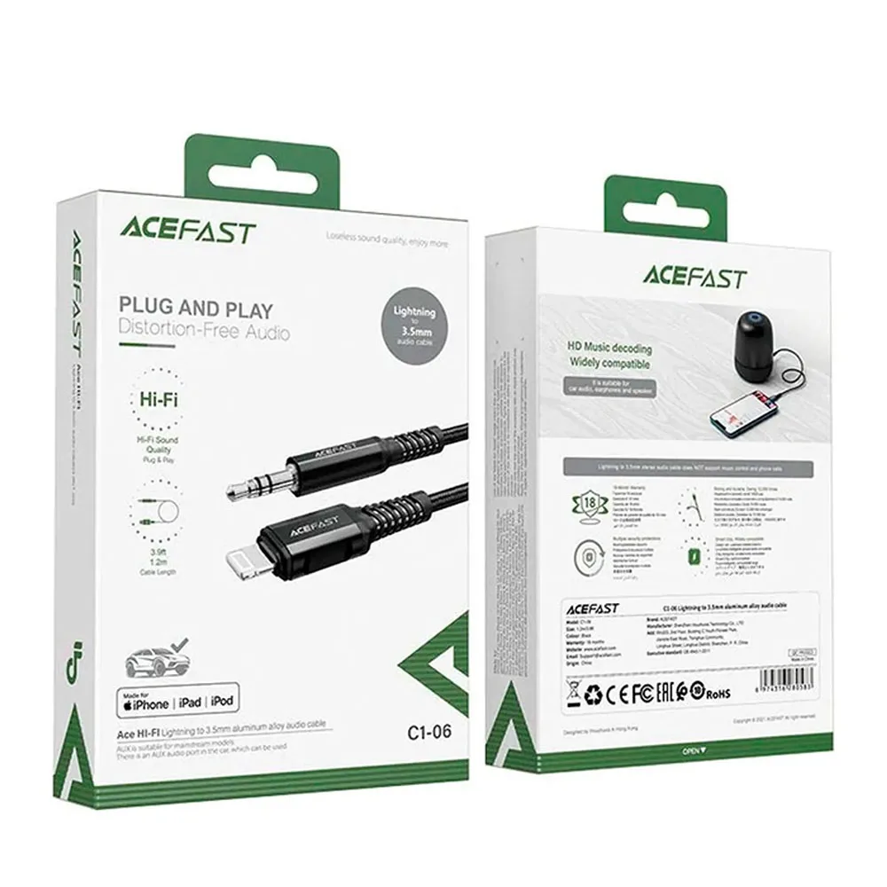 AUX Acefast C1-06 Aluminium Alloy Lightning to 3.5mm — фото 3