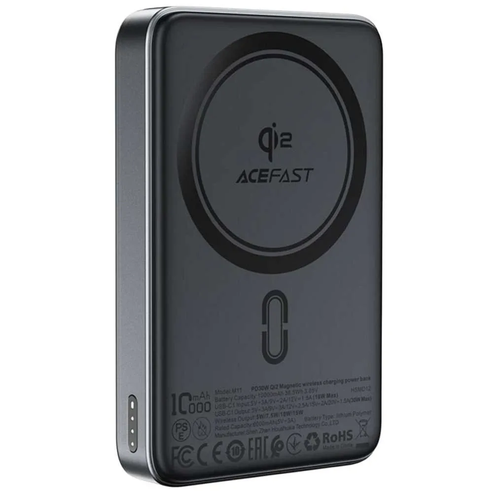 Power Bank Acefast M11 PD 30W Magnetic wireless fast charging Qi2 10000mAh — фото 1